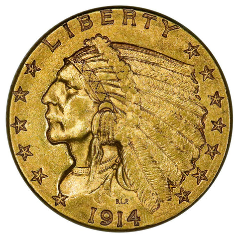 1914-D $2.5 Indian Gold Coin - Extremely Fine