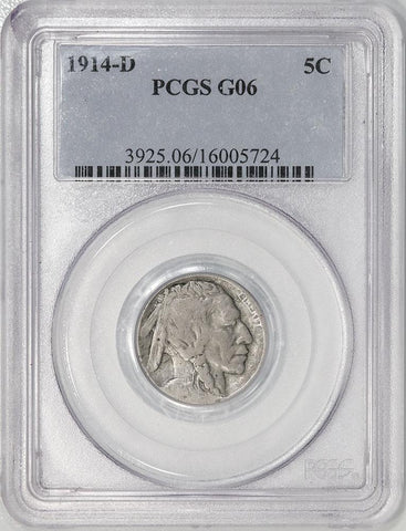 1914-D Buffalo Nickel - PCGS G 6 - Good
