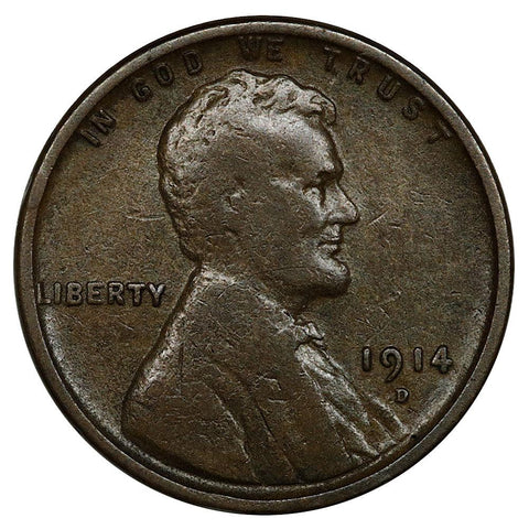 1914-D Lincoln Wheat Cent - Semi-Key Date - Fine