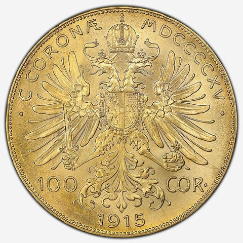 1915 Restrike Austria 100 Corona Gold Coins KM. 2819 - Gem Uncirculated