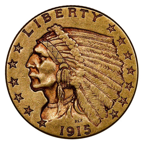 1915 $2.5 Indian Quarter Eagle Gold Coin - Extremely Fine