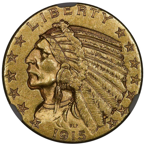 1915 $5 Indian Half Eagle Gold Coin - NGC MS 61 - Uncirculated