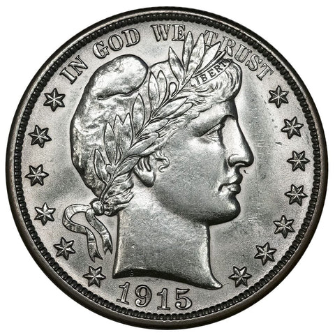 1915-D Barber Half Dollar - About Uncirculated
