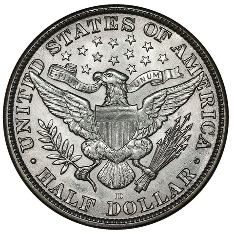 1915-D Barber Half Dollar - About Uncirculated