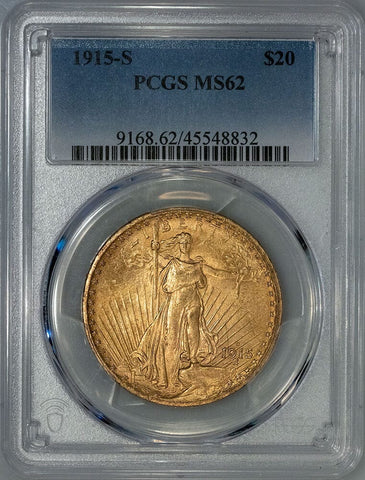 1915-S $20 Saint Gauden's Gold Double Eagle - PCGS MS 62