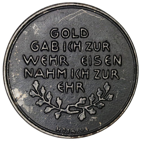 1916 German World War I 'Gold for Iron' Medal - 40.5mm