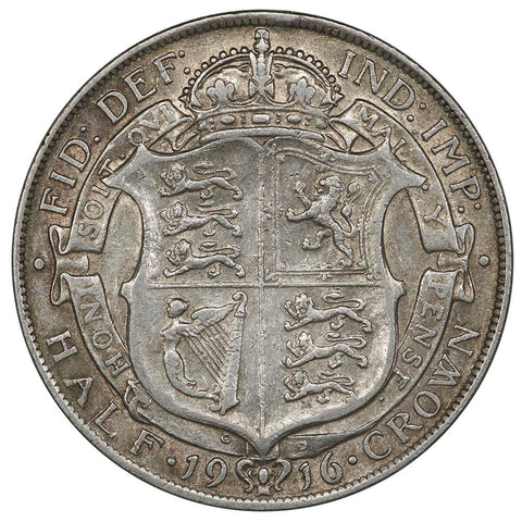 1916 Great Britain Silver  Half Crown KM.818.1 - Very Fine