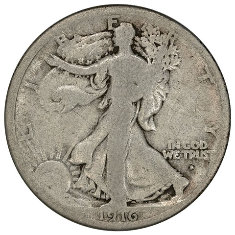 1916-D Walking Liberty Half Dollar - Good+
