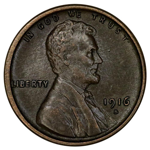 1916-S Lincoln Wheat Cent - About Uncirculated