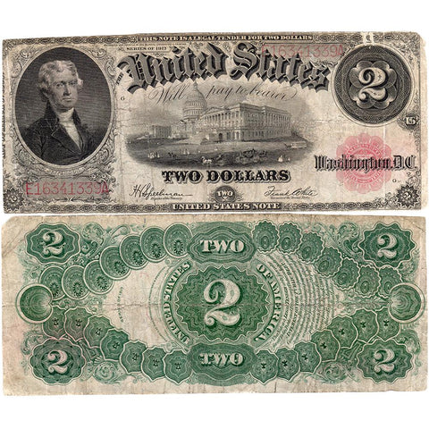 1917 $2 Legal Tender Note Fr. 60 - Net Very Good