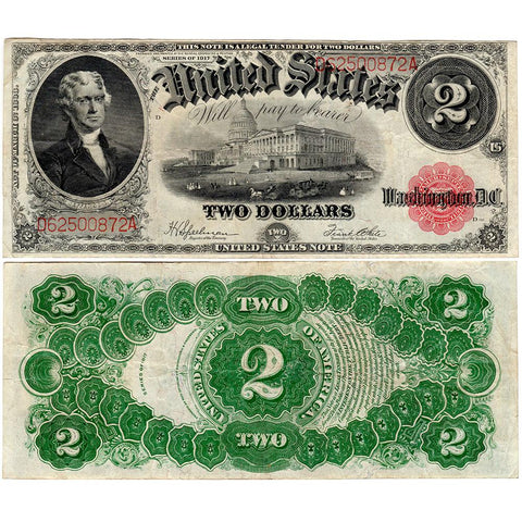 1917 $2 Legal Tender Note Fr. 60 - Very Fine