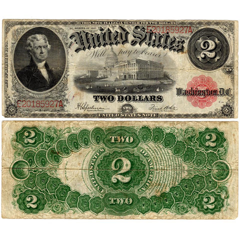 1917 $2 Legal Tender Note Fr. 60 - Fine