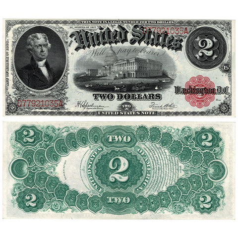 1917 $2 Legal Tender Note Fr. 60 - Choice Crisp Uncirculated