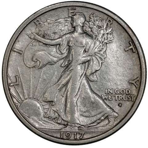1917-D Obv. Mintmark Walking Liberty Half Dollar - Extremely Fine+