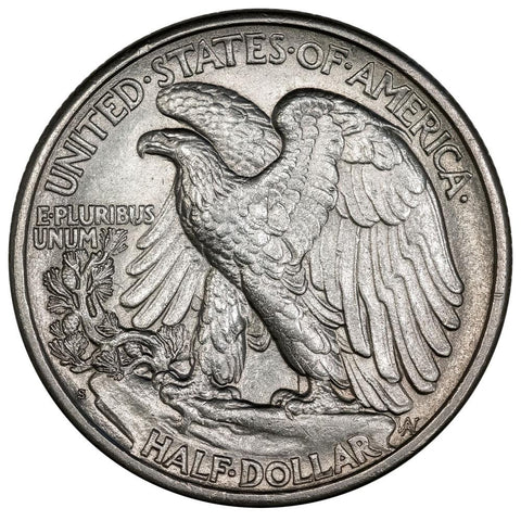 1917-S Rev Mintmark Walking Liberty Half Dollar - About Uncirculated+