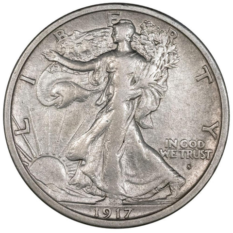 1917-S Obv. Mintmark Walking Liberty Half Dollar - Very Fine+