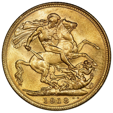 1918-I Indian-British Gold Sovereign KM. A626 - Brilliant Uncirculated
