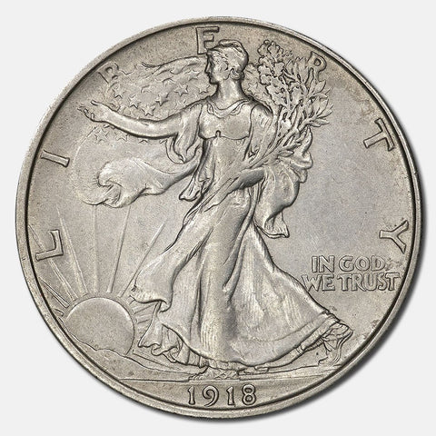1918 Walking Liberty Half Dollar - About Uncirculated