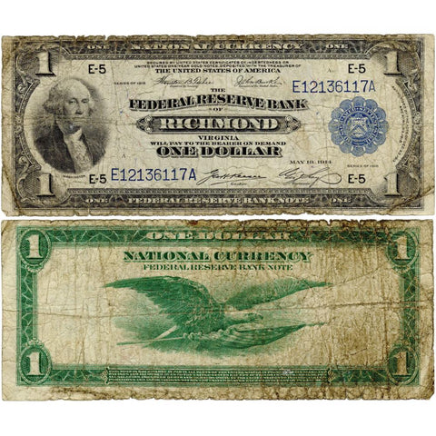 1918 $1 Richmond Federal Reserve Bank Note Fr.721 - Good