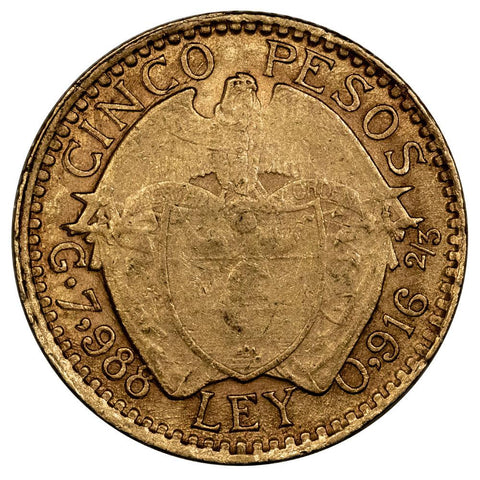 1919 Colombia Gold 5 Pesos KM. 195.1 - Very Fine