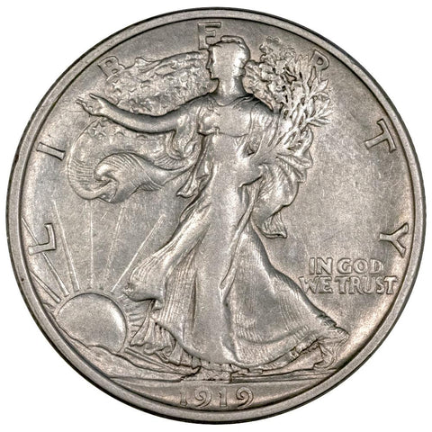 1919-D Walking Liberty Half Dollar - Very Fine+