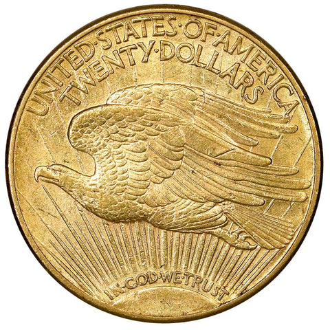 1920 $20 Saint Gaudens Double Eagle Gold Coin - About Uncirculated