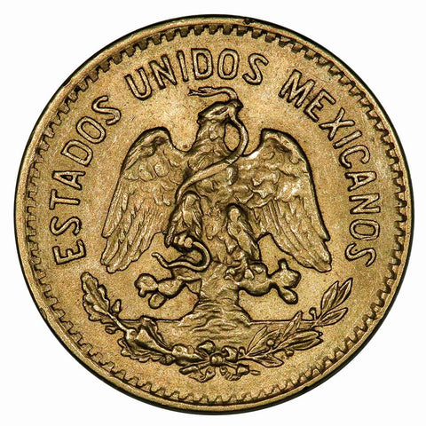 1920 Mexico 5 Peso Gold Coin KM. 464 - About Uncirculated