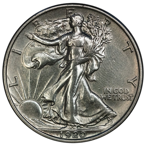 1920 Walking Liberty Half Dollar - About Uncirculated Details (cleaned)