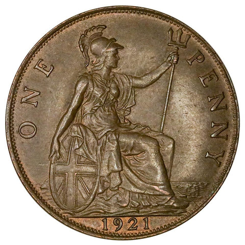 1921 Great Britain Penny KM. 810 - Brown Uncirculated (trace red)