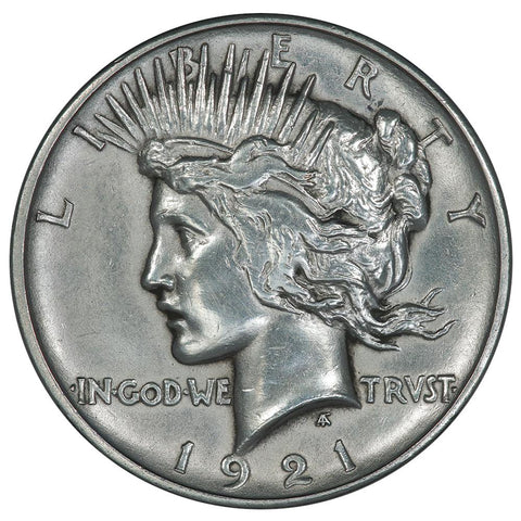 1921 High Relief Peace Dollar - AU Details Polished