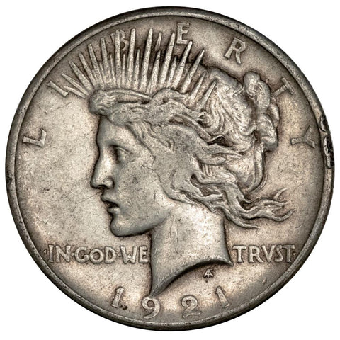 1921 High Relief Peace Dollar - Very Fine Detail (rim digs)
