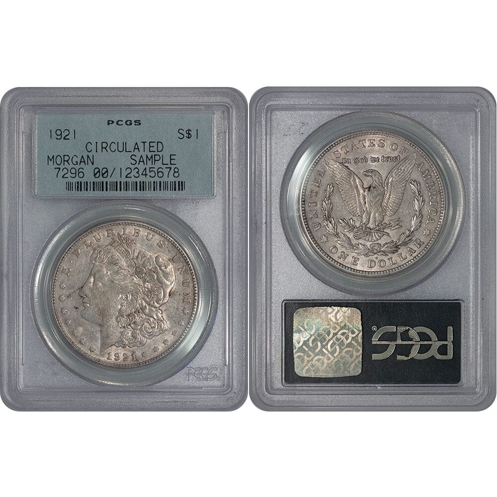 Scarce 1921 Morgan in a PCGS Sample Slab OGH - Extremely Fine+