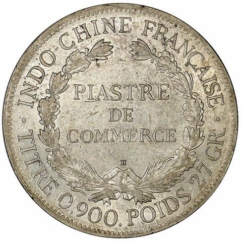 1921 French Indo-China Silver Piastre KM.5a.3 - Extremely Fine