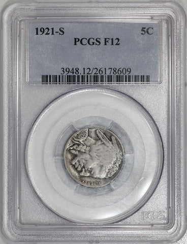 1921-S Buffalo Nickel - PCGS F 12 - Fine