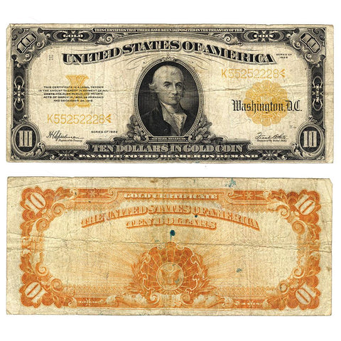 1922 $10 Gold Certificate Speelman/White FR. 1173 - Fine