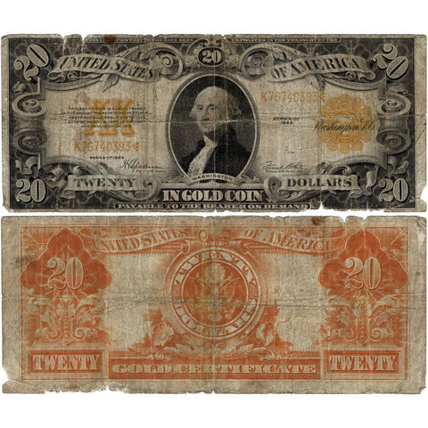 1922 $20 Gold Certificate Speelman/White Fr. 1187 - Good