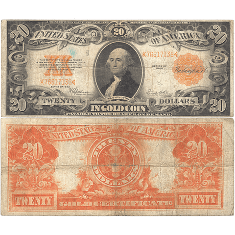 1922 $20 Gold Certificate Speelman/White Fr. 1187 - Fine