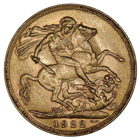 1922 Australia George V Gold Sovereign KM.29 - About Uncirculated