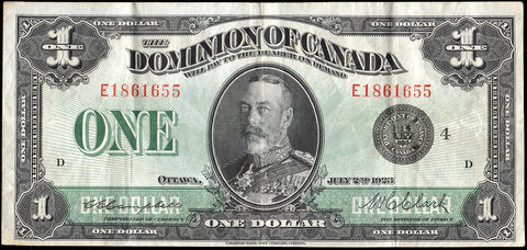 Canada, Dominion of Canada 1923 $1 - DC25o - Choice Very Fine