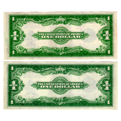 Pair of Consecutive 1923 U..S. Large Size Silver Certificates Fr. 237 - Crisp Choice AU