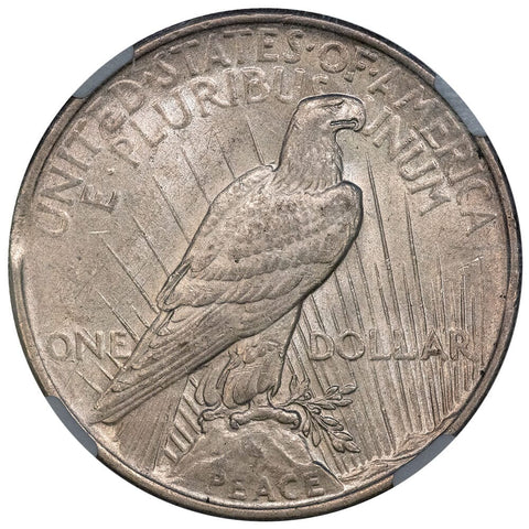 1923 Peace Dollar - Curved Clip Error - NGC AU Details