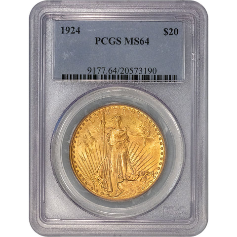 1924 $20 Saint Gauden's Double Eagle - PCGS MS 64