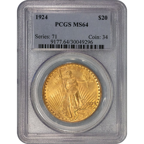 1924 $20 Saint Gauden's Double Eagle - PCGS MS 64