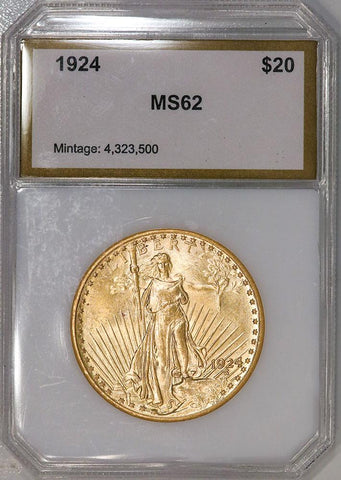 1924 $20 Saint Gauden's Gold Double Eagle - PCI MS 62