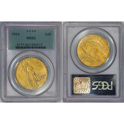 1924 $20 Saint Gauden's Gold Double Eagle - PCGS MS 62 OGH