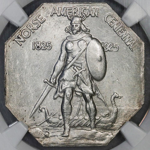 1925 Norse American Centennial Medal - Thin - NGC MS 62