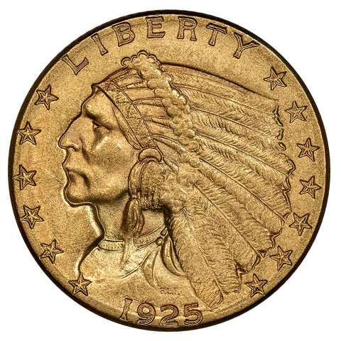 1925-D $2.5 Indian Gold Coin - About Uncirculated