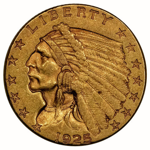 1925-D $2.5 Indian Gold Coin - About Uncirculated