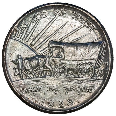 1926 Oregon Trail Silver Commemorative Half Dollar - Choice Toned Unc