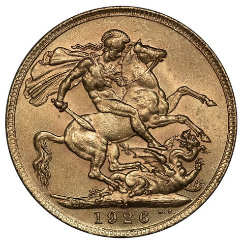 1926 South Africa George V Gold Sovereign KM.21 - About Uncirculated